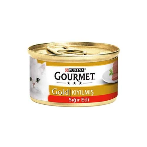 GOURMET GOLD 85 GR KEDİ KONSERVE SIĞIR ETLİ KIYILMIŞ