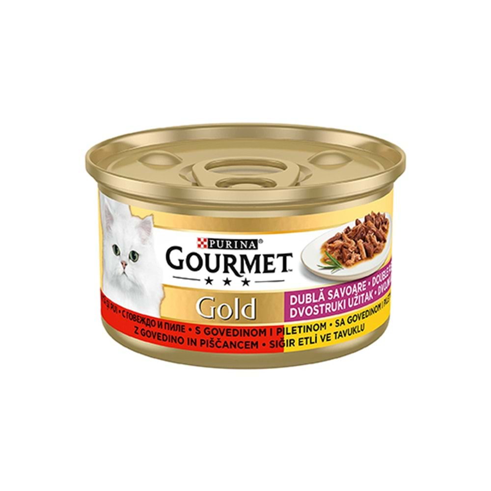 GOURMET GOLD 85 GR SIĞIR ETLİ & TAVUKLU KEDİ KONSERVE