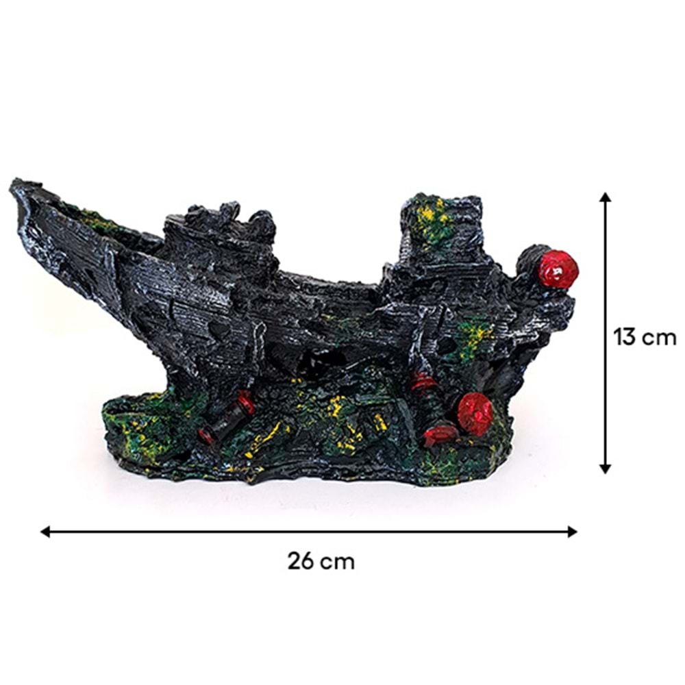 BONİSA AKVARYUM DEKOR BÜYÜK GEMİ 26x13 CM