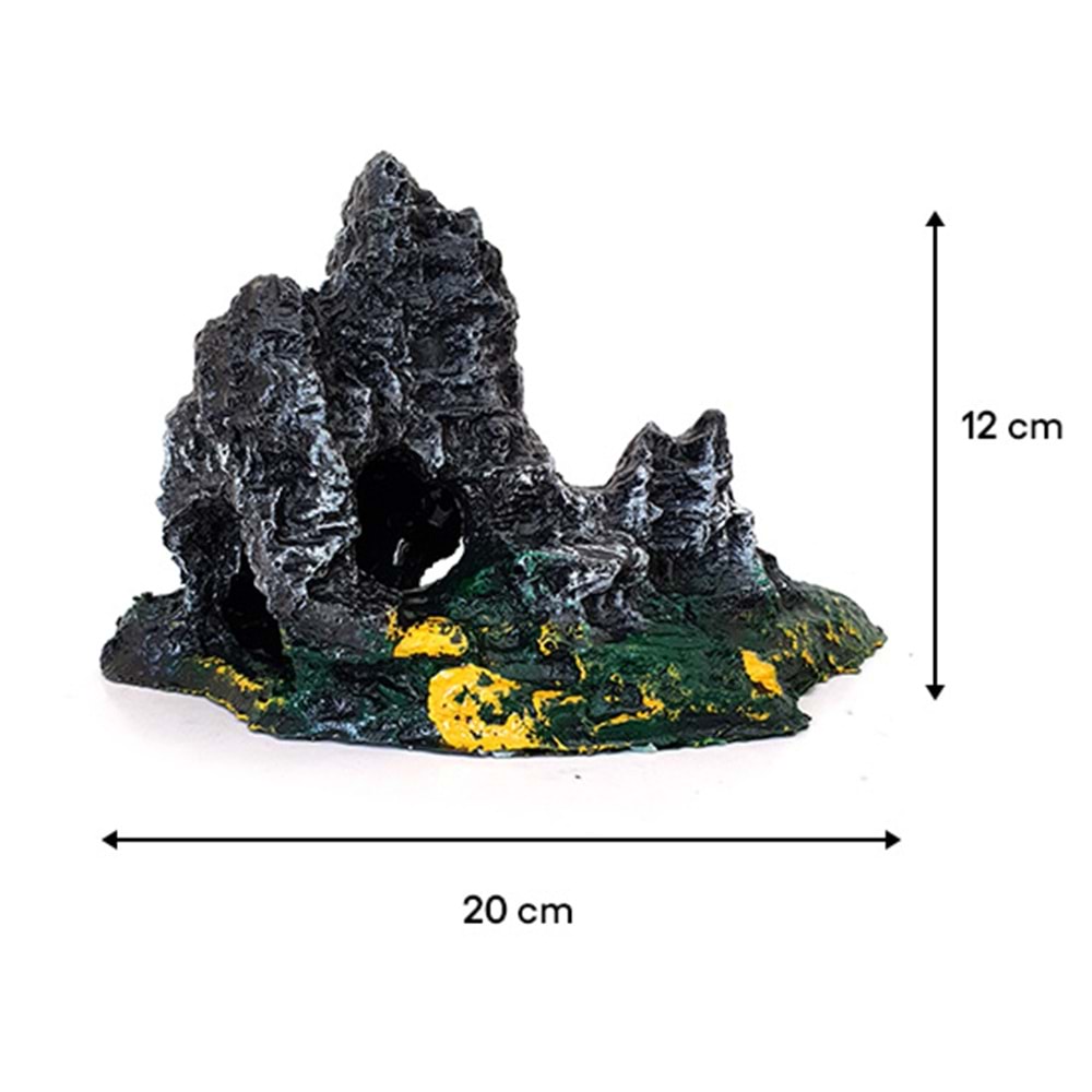 BONİSA AKVARYUM DEKOR ETEKLİ DAĞ 20x12 CM
