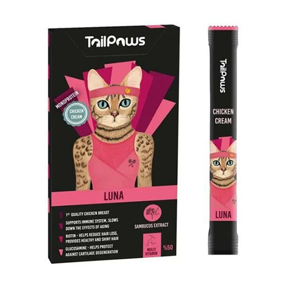 TAİL PAWS LUNA - MULTI VITAMIN CHICKEN 15 g x 5 Lİ