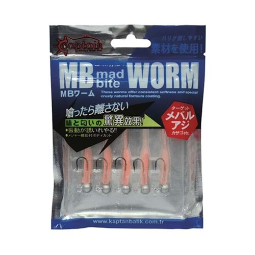 3521 MB EARTHWORM JIGHEAD SET 4CM 5Lİ PK SILVER