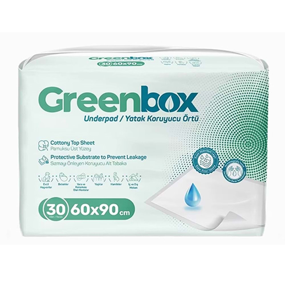 GREENBOX KEDİ KÖPEK YATAK KORUYUCU ÖRTÜ 60x90 CM 30 LU