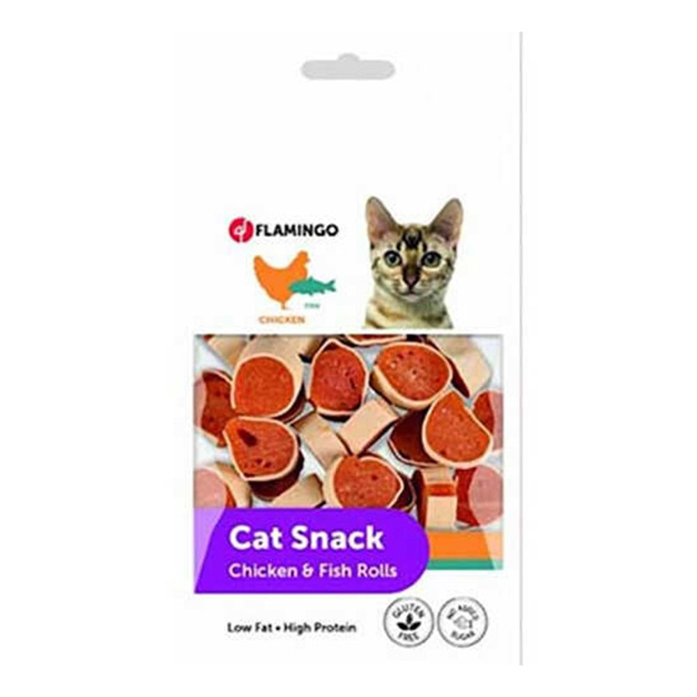 FLAMINGO KEDİ TAVUKLU BALIKLI ÖDÜL MAMASI 50 GR