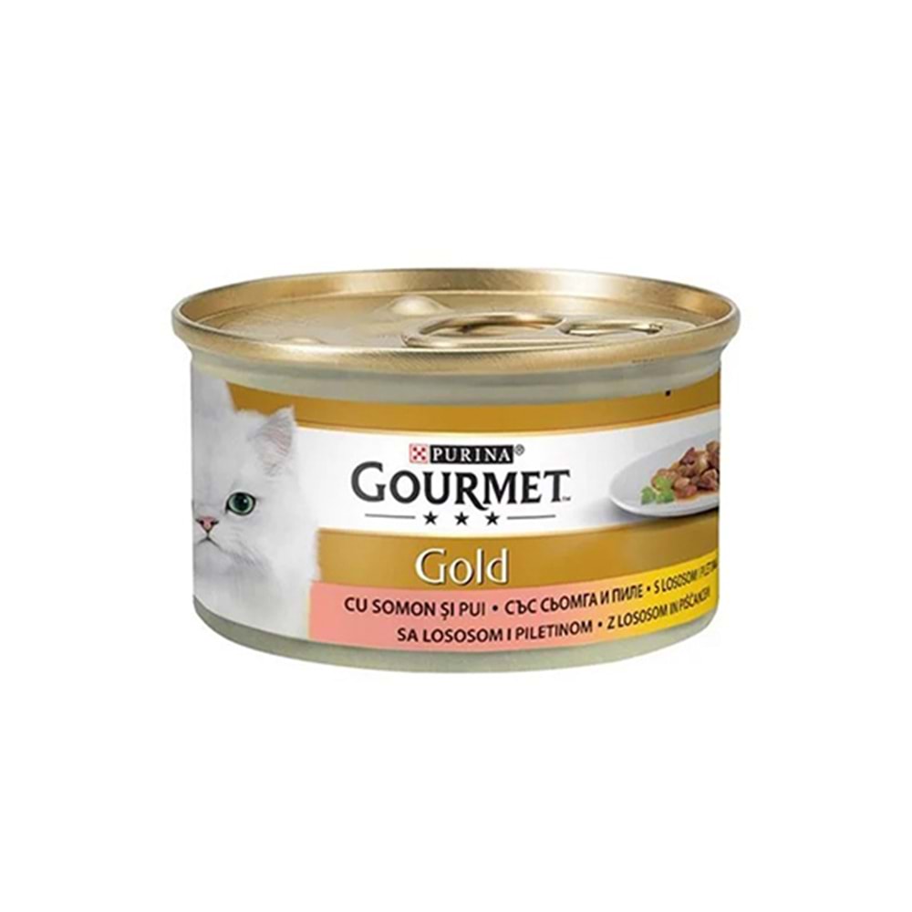 GOURMET GOLD 85 GR SOMONLU VE TAVUKLU PARÇA ETLİ SOSLU