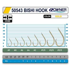 50543 OWNER BISHI HOOK GOLD İĞNE NO: 7