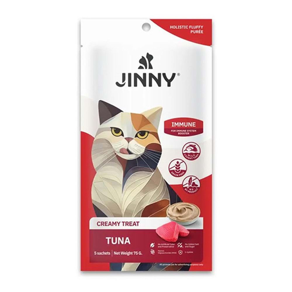 JINNY CREAMY TREAT IMMUNE KEDİ ÖDÜLÜ TUNA 5x15 GR