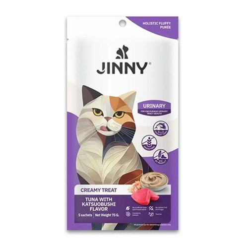JINNY CREAMY TREAT URINARY KEDİ ÖDÜLÜ TUNA VE PALAMUT 5x15 GR