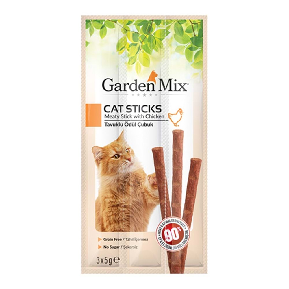 GARDENMİX TAVUKLU KEDİ STICK ÖDÜL 3x5 GR