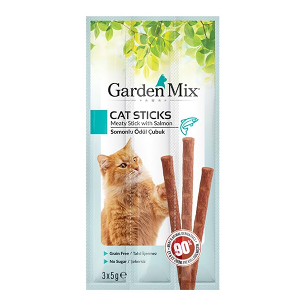 GARDENMİX SOMONLU KEDİ STICK ÖDÜL 3x5 GR