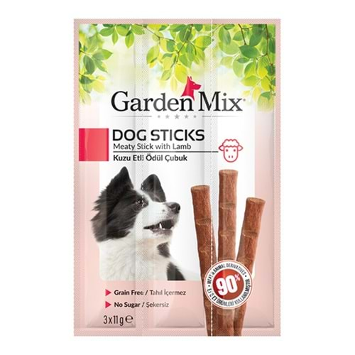 GARDENMİX KUZU ETLİ KÖPEK STICK ÖDÜL 3x11 GR