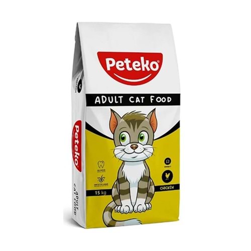 PETEKO 15 KG YETİŞKİN KEDİ MAMASI TAVUKLU