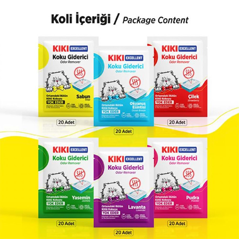 KIKI KEDİ KOKU GİDERİCİ 120 Lİ 6 MODEL 25 GR 120 ADET