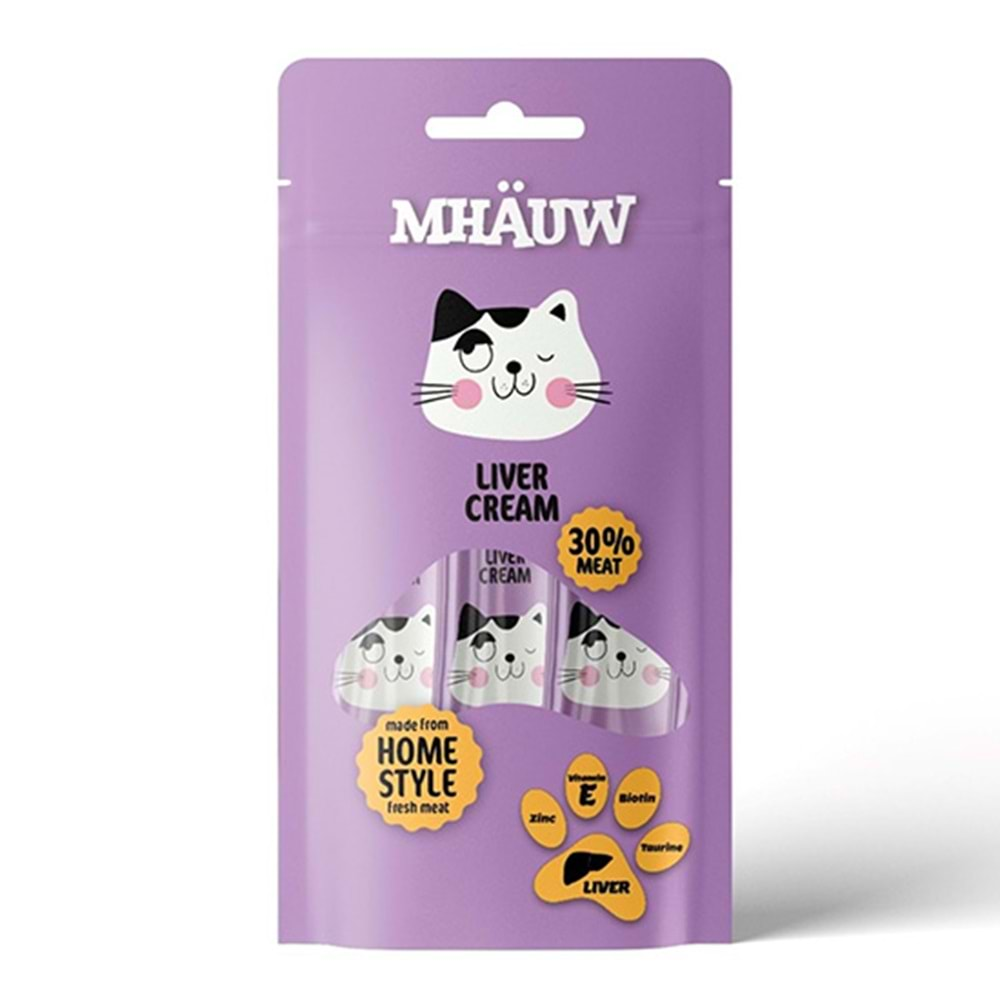 MHAUW LIVER CREAM CİĞERLİ KEDİ ÖDÜLÜ 4x15 GR