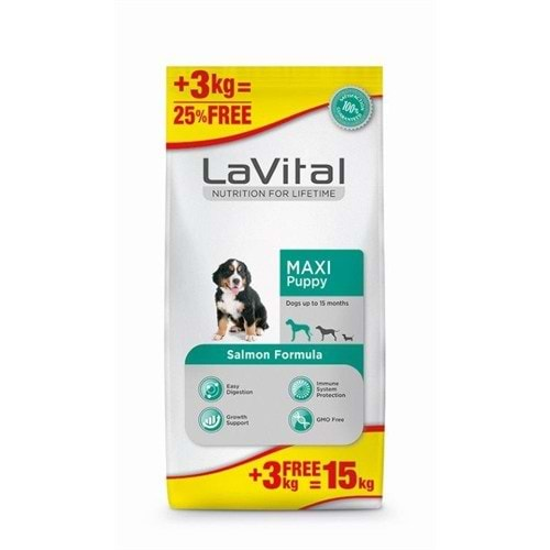 LAVİTAL 15 KG MAXİ PUPPY SOMONLU KÖPEK MAMASI