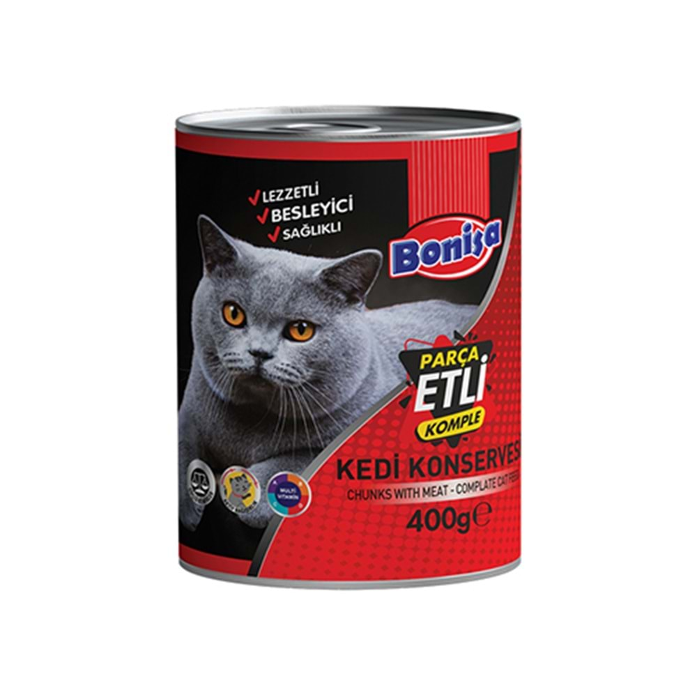 BONİSA 400 GR KEDİ KONSERVE PARÇA SIĞIR ETLİ