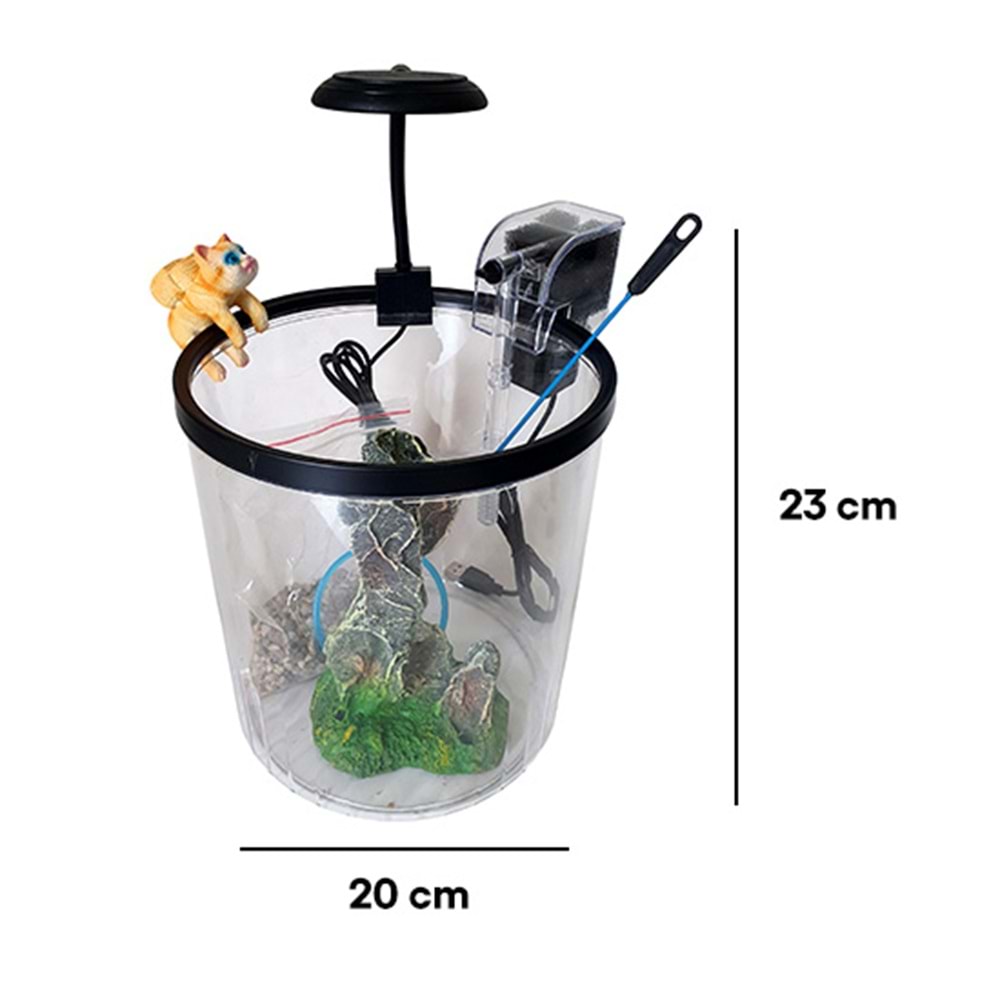DAWAQUA FISH TANK CQF-7111-3 YUVARLAK AKVARYUM 20 CM