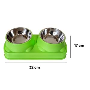D-PETS İKİLİ MAMA KABI 32x17 CM