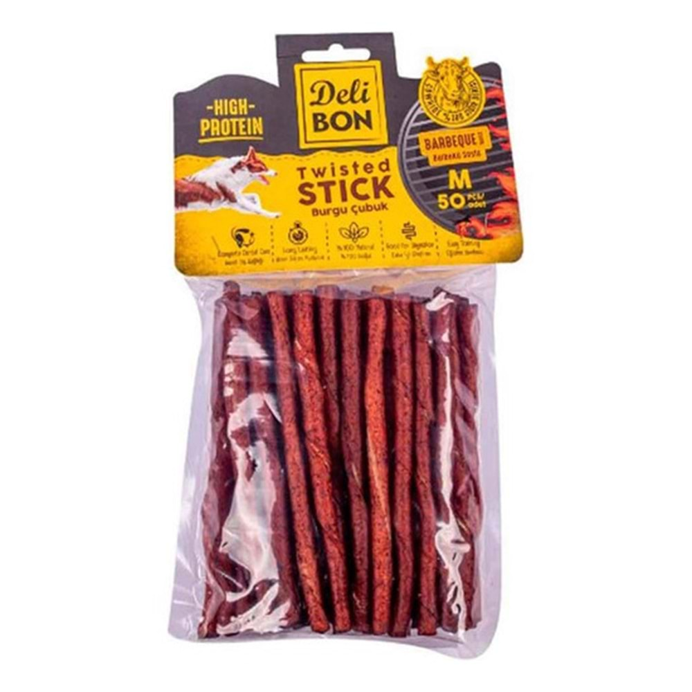 DELİBON DERİ BURGU ÇUBUK ORTA BOY 50Lİ PAKET BARBEKÜ KALIN x 50 ADET