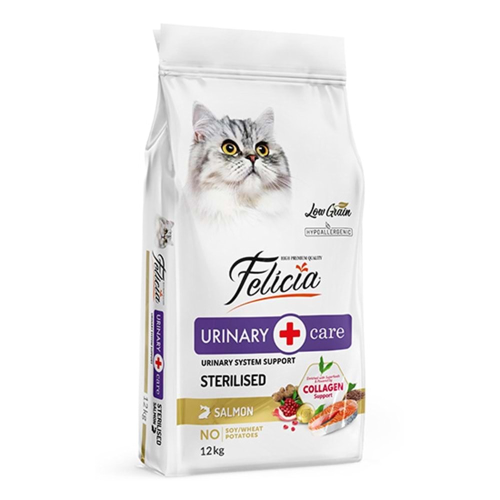 FELİCİA 12 KG KISIRLAŞTIRILMIŞ KEDİ MAMASI AZ TAHILLI SOMONLU