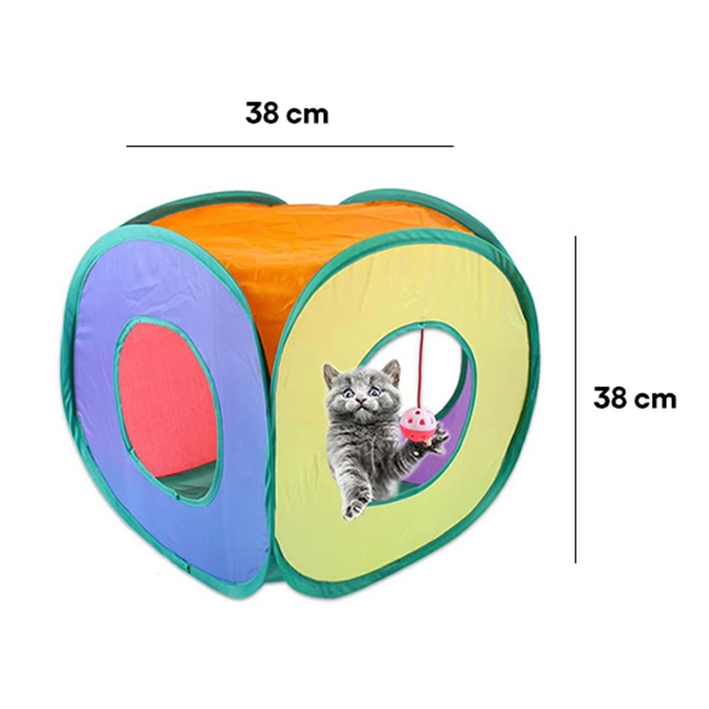 MADPET KARE MODEL KEDİ OYUN TÜNELİ 38 CM