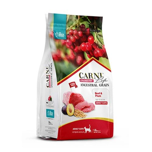 CARNI 1,5 KG YETİŞKİN KEDİ DANA ETLİ & ERİKLİ