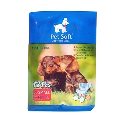 PETSOFT EVCİL HAYVAN BEZİ X-SMALL 12 PCS