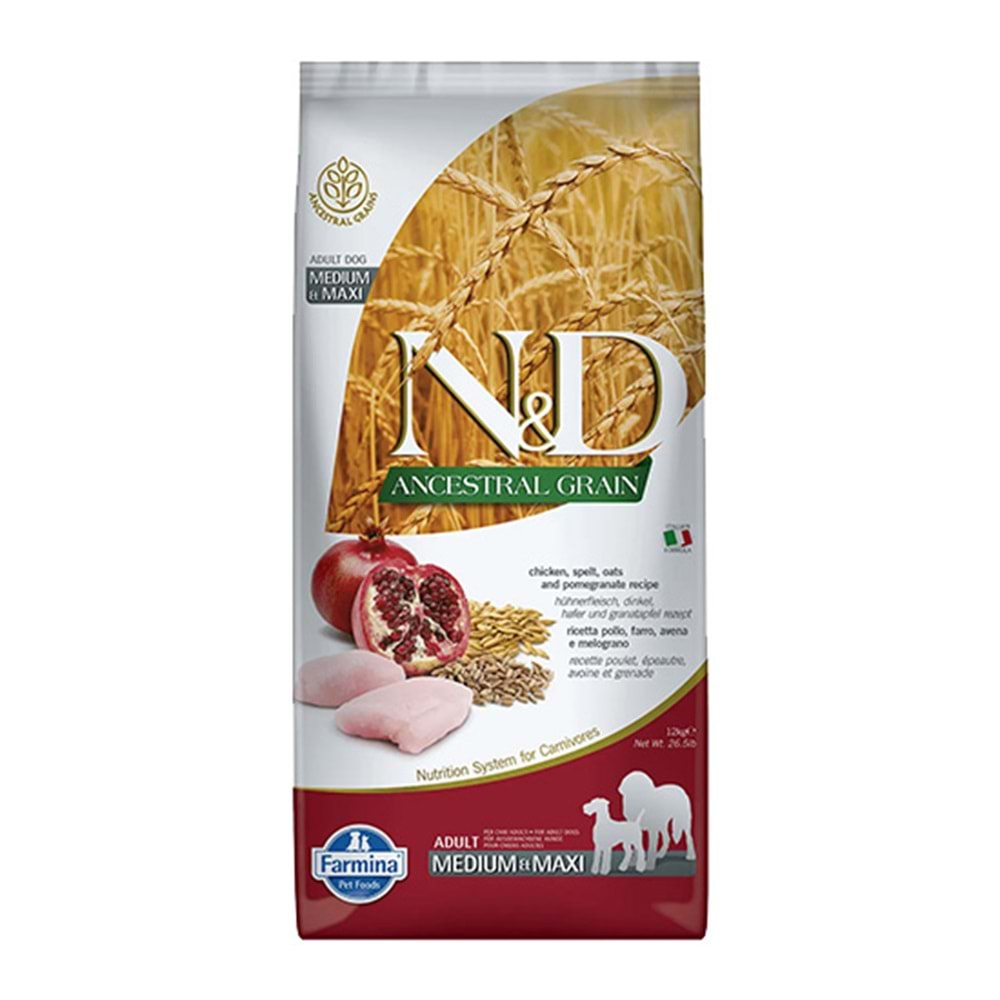 N&D 12 KG A.GRAIN TAVUK NAR ADULT MED-MAX