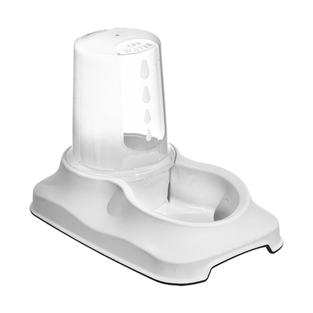 PLASTART PT-200 KAP HAZNELİ MAMA VE SU (1,5 LT.) BEYAZ