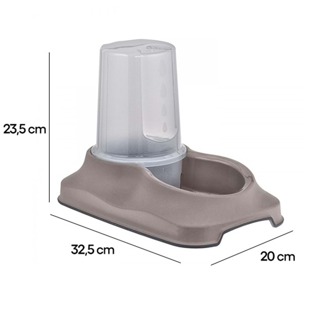 PLASTART PT-200 KAP HAZNELİ MAMA VE SU (1,5 LT.) BEYAZ