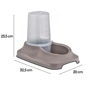 PLASTART PT-200 KAP HAZNELİ MAMA VE SU (1,5 LT.) BEYAZ