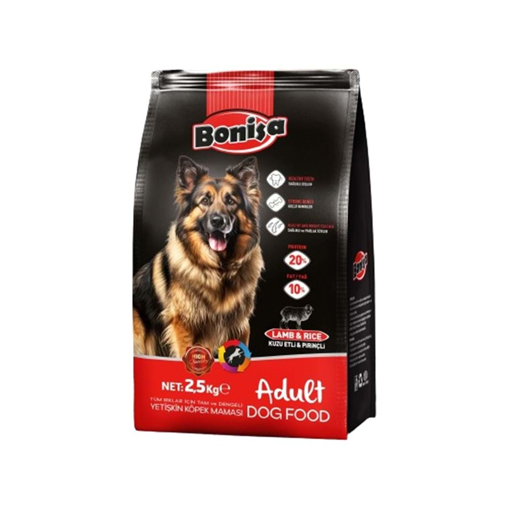 BONİSA 2,5 KG KÖPEK MAMASI KUZU & PİRİNÇ YETİŞKİN