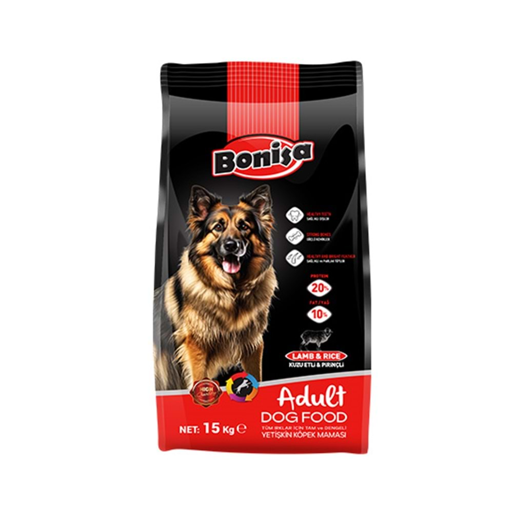 BONİSA 15 KG YETİŞKİN KÖPEK MAMASI KUZU & PİRİNÇ