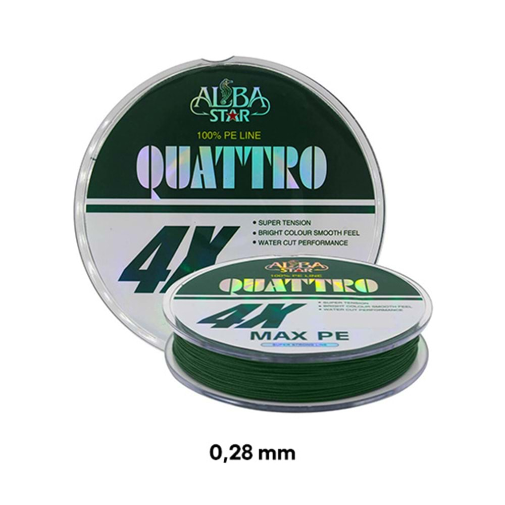 ALBASTAR 0,28 MM QUATTRO PE LINE İPEK MİSİNA 150 MT