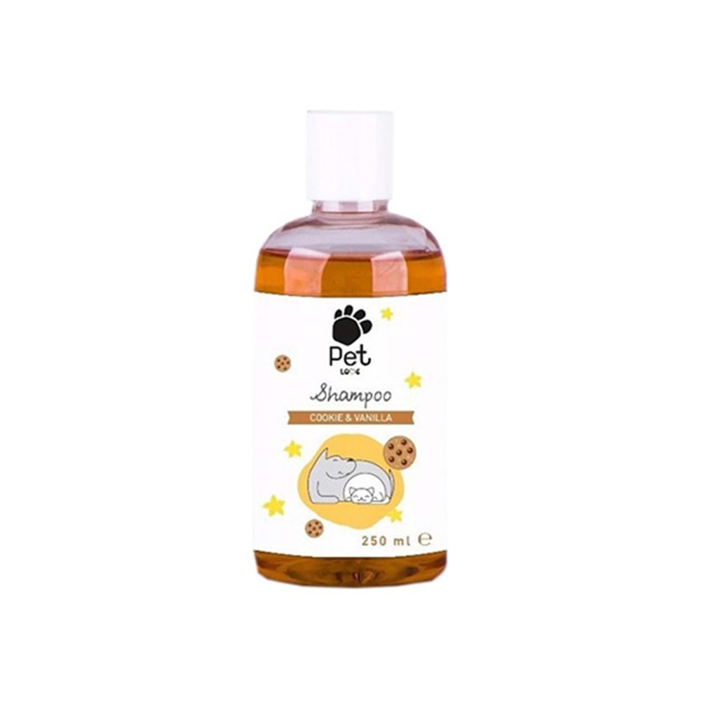 PET LOVE SHAMPOO - KEDİ KÖPEK ŞAMPUANI KURABİYE VANİLYA - 250 ML