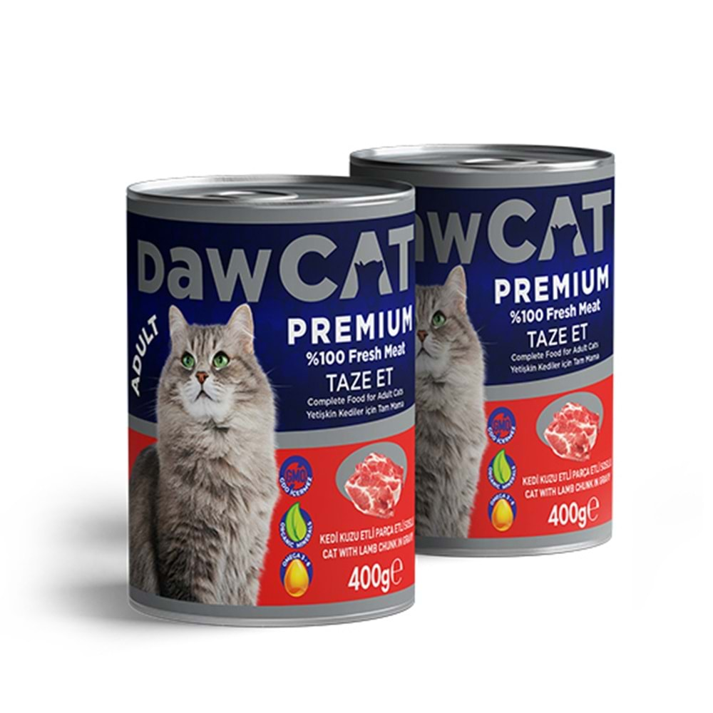 DAWCAT 400 GR KEDİ KONSERVE PARÇA KUZU ETLİ