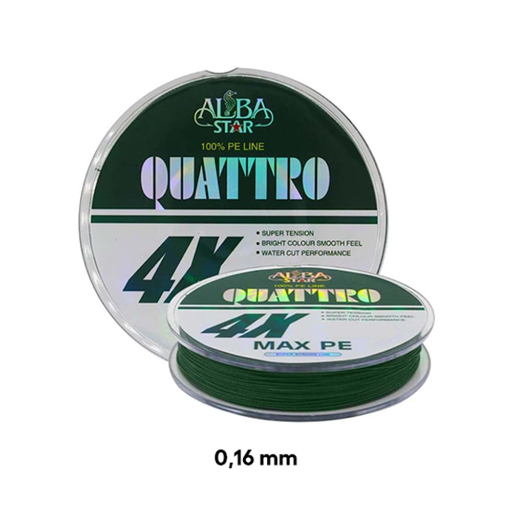 ALBASTAR 0,16 MM QUATTRO PE LINE 300 M D GREEN