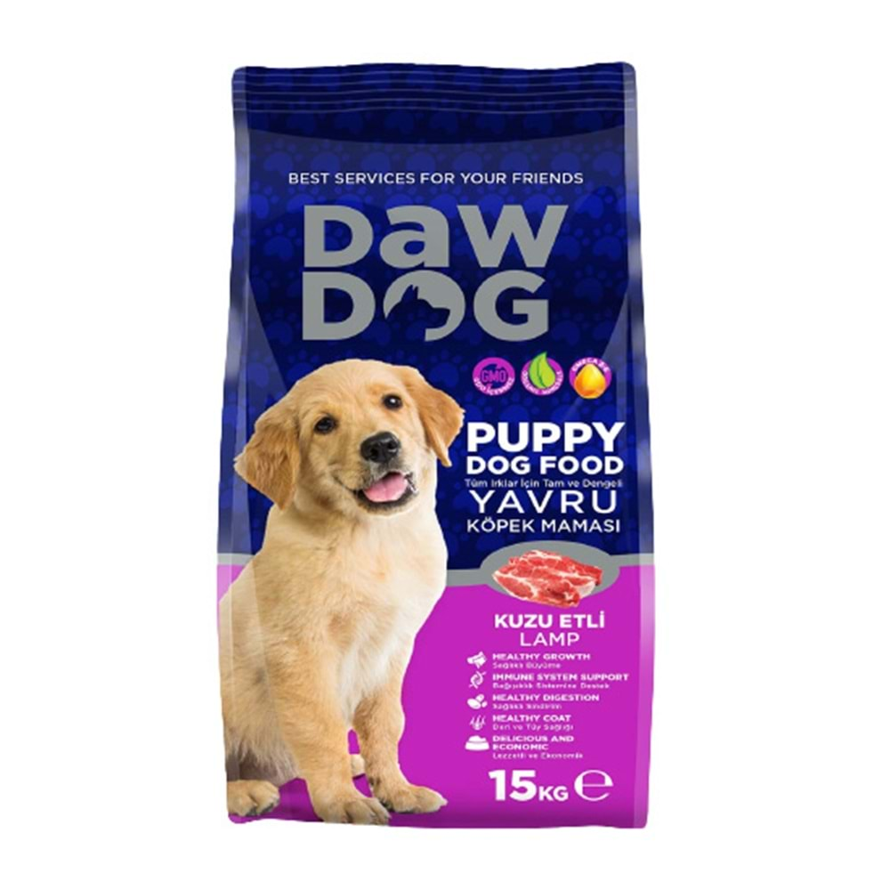 DAWDOG 15 KG YAVRU KÖPEK MAMASI KUZU ETLİ PİRİNÇLİ