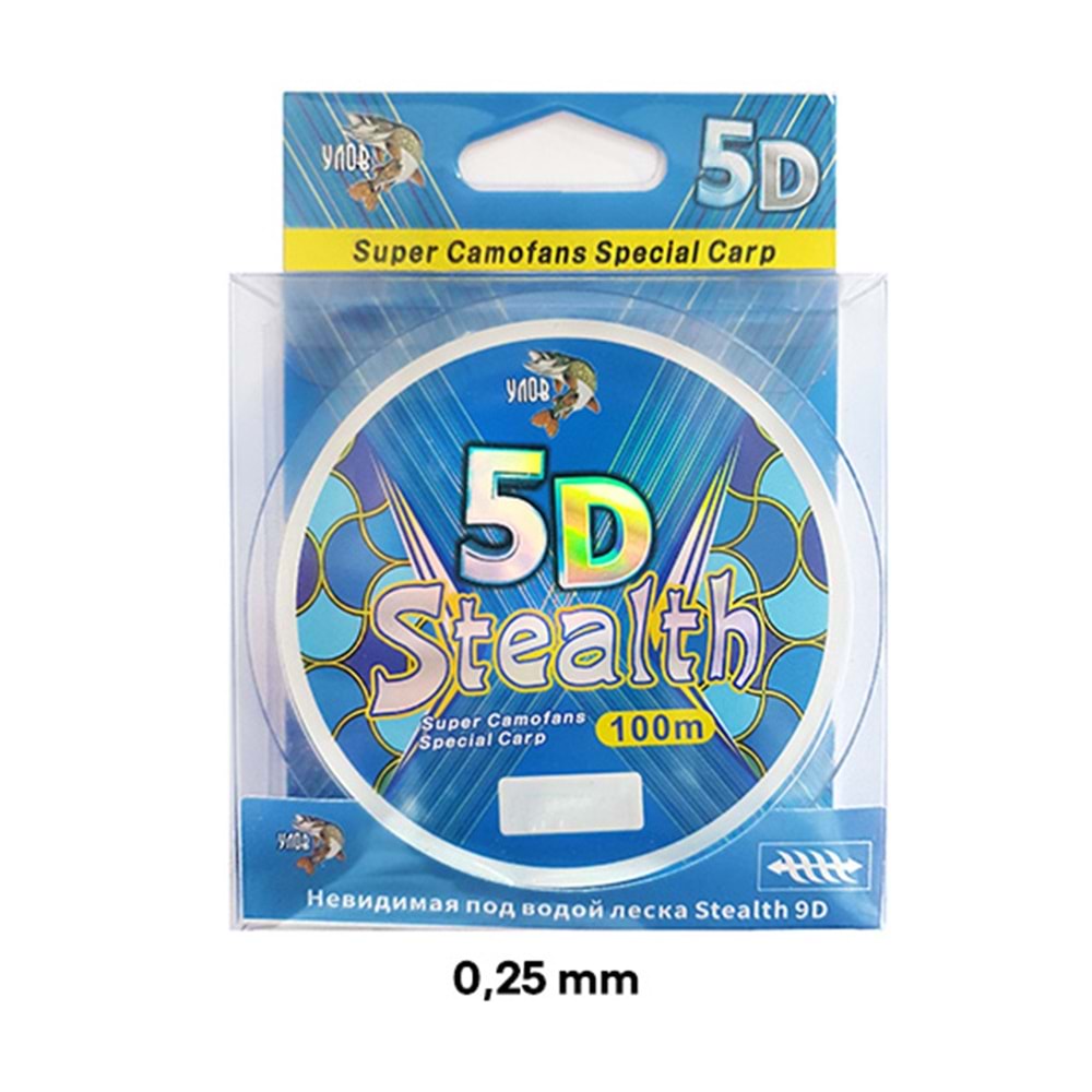 5D STEALTH NYLON LİNE MİSİNA 100 METRE 0,25 MM