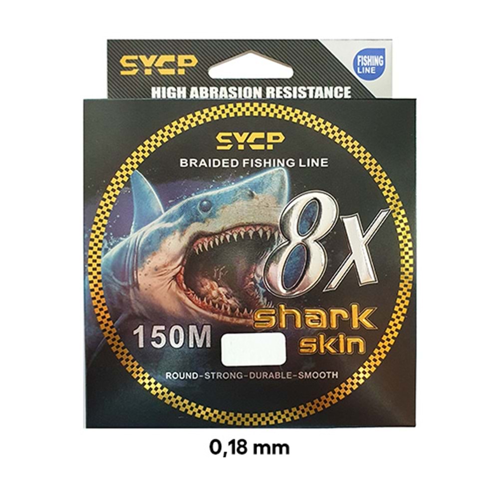 SYCP PE 8X SHARK SKİN MİSİNA YEŞİL 150 METRE 0,18 MM