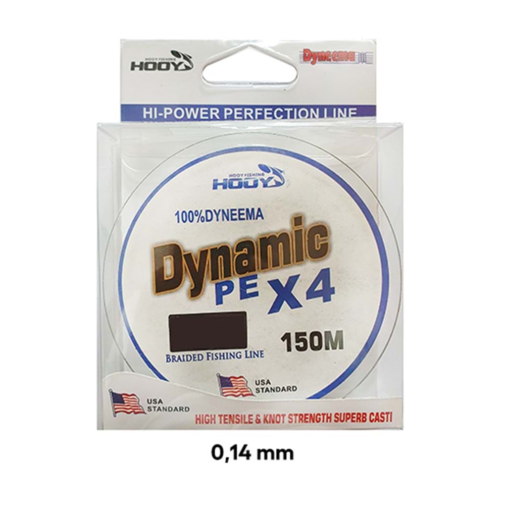 HOOY DYNAMIC PE X4 MİSİNA YEŞİL 150 METRE 0,14 MM