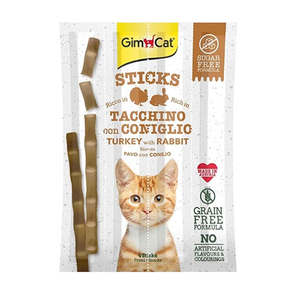 GİMCAT KEDİ ÖDÜL ÇUBUĞU STICKS HİNDİ TAVŞAN 4LÜ 20 GR