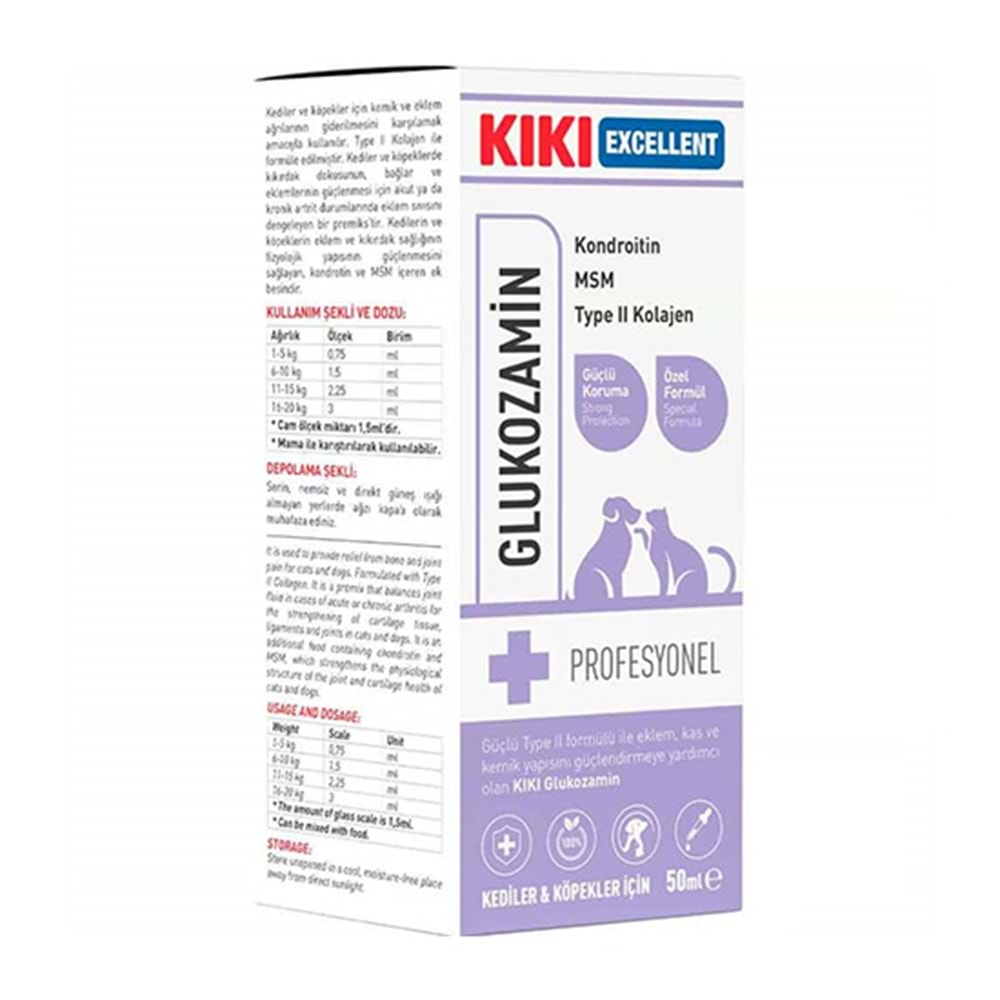 KIKI KEDİ & KÖPEK GLUKOZAMİN KONDROİTİN ŞURUP 50 ML