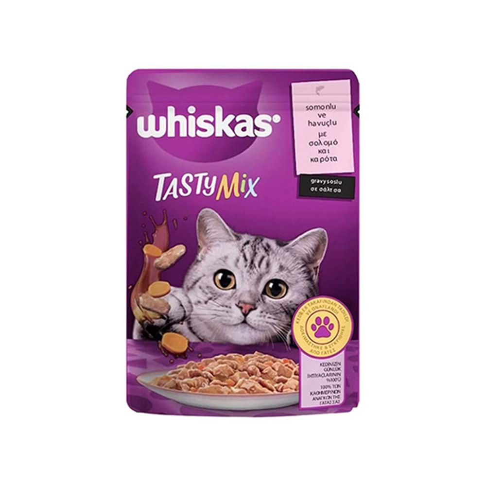 WHİSKAS 85 GR TASTY MİX SOMONLU VE HAVUÇLU