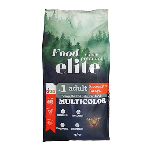 FOOD ELİTE 15 KG MULTİCOLOR ADULT KEDİ MAMASI