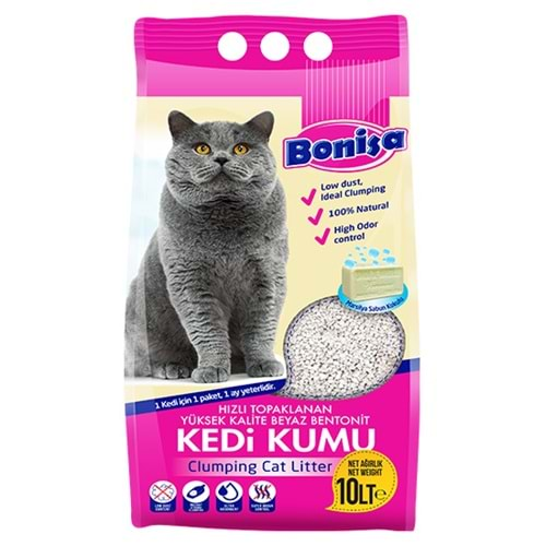 BONİSA 10 LT BENTONİT KEDİ KUMU MARSİLYA SABUNLU