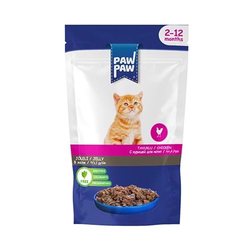 PAWPAW 85 GR KITTEN TAVUKLU POUCH YAVRU KEDİ KONSERVE