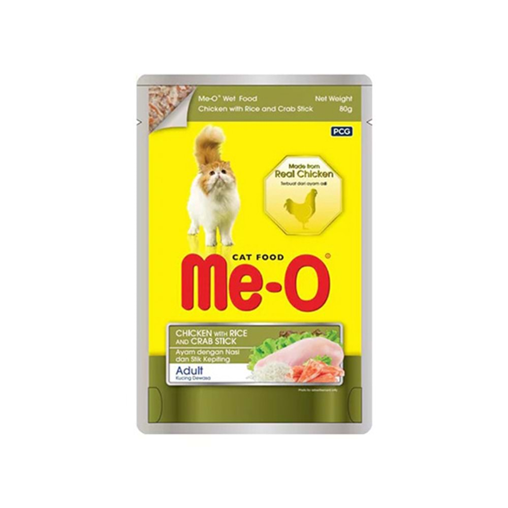 ME-O 80 GR KEDİ POUCH PİRİNÇLİ VE YENGEÇLİ