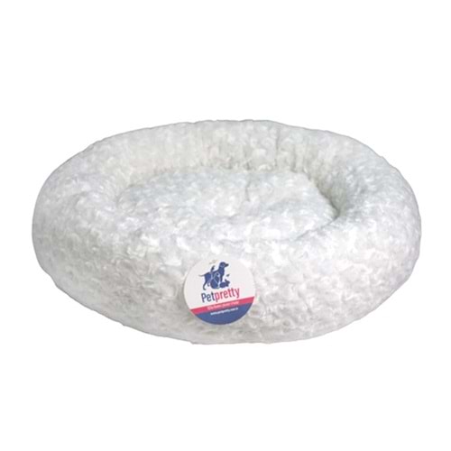 PETPRETTY SİMİT YATAK PELUŞ BEYAZ 55x55 CM