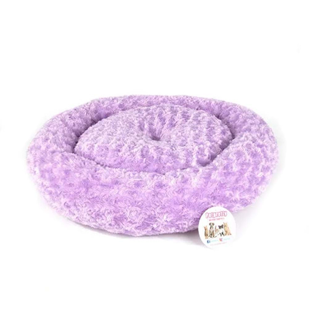 PETPRETTY SİMİT YATAK PELUŞ LİLA 55x55 CM